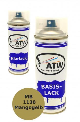 Autolack für Mercedes Benz 1138 Mangogelb +400ml Klarlack Set
